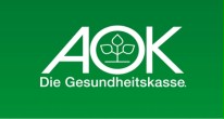 Text: AOK - Die Gesundheitskasse in weiß vor grünem Hintergrund